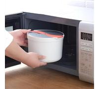 Tidevib Cuiseur à riz pour micro-ondes, légumes, pâtes et soupe, 18 x 18 x 13 cm, pour casserole portable en polypropylène avec passoire, passe au lave-vaisselle, utilisation au bureau, voyage - vert