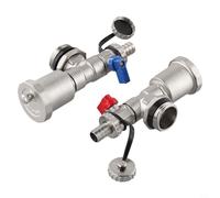 Tidevib Distributeur de chauffage en laiton avec filetage G1 DN25, purgeur d'air automatique rapide et robinets de vidange de circuit, résistant aux hautes températures jusqu'à 120 °C (rouge + bleu)