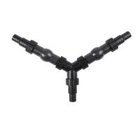 Tidevib Distributeur d'eau à valve en Y ABS à 3 voies pour bassin - Adaptateur de conversion de tuyau étanche avec joint étanche - Raccord de plomberie flexible pour arrosage de jardin - Noir