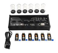 Tidevib EleksMaker Horloge à tube Nixie IPS pour EleksTube, écran LCD à 6 chiffres pour des images et une heure personnalisées, horloge numérique rétro à faire soi-même avec LED RVB, alimentation