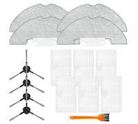 Tidevib Ensemble complet d'accessoires pour aspirateurs robots Cleanova pour Vexilar W7 W9 W11 W15 avec papier filtre HEPA, chiffons en microfibre, brosses latérales en nylon et outil de nettoyage