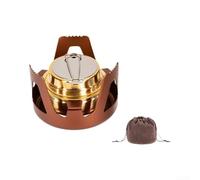 Tidevib Ensemble de réchaud portable d'extérieur compatible avec mini réchaud, design ultra léger pour le camping, la randonnée, avec système de circulation d'air efficace (bronze)
