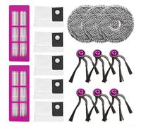 Tidevib Eureka J15 pour Evo Ultra Kit de rechange pour aspirateur robot à vidange automatique avec filtres, chiffons serpillères, sacs à poussière, brosses latérales, pour Midea V16, couleur comme