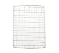 Tidevib Filet de gril en acier inoxydable 20 x 15 cm, grille robuste pour barbecue, pique-nique, camping, arrière-cour, argenté