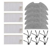 Tidevib Filtres HEPA et brosses latérales pour Eureka E20 pour robot aspirateur, kit de pièces de rechange avec 4 filtres, 5 chiffons, 6 brosses