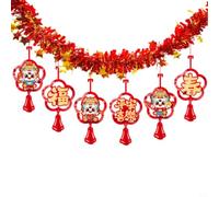 Tidevib Guirlande festive de Nouvel An chinois en tissu non tissé pour maison, magasin, espaces publics (D)