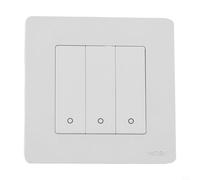 Tidevib Interrupteur intelligent tactile pour ZigBee pour Tuya pour Moes - Anneau mural - 86 x 86 mm - Matériau PC - Télécommande (3 bandes blanches)