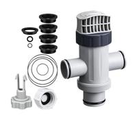 Tidevib Kit d'accessoires de piscine 14 pièces avec valve de tuyau double fente et bouchon de vidange pour piscine Intex