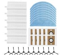 Tidevib Kit d'accessoires pour aspirateur robot ILIFE - Brosse latérale en microfibre - Filtre HEPA - Sacs de collecte de poussière pour série A12 Pro V9 G9 (B)