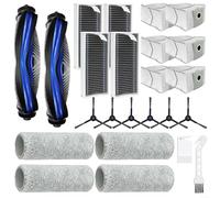 Tidevib Kit de pièces pour aspirateur Ecovacs X8 Pro Robot Brosse principale Brosses latérales Filtres Sacs à poussière Rouleau Vadrouille Ensemble pour Omni Pour Yeedi S14 Plus