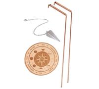 Tidevib Kit de radiesthésie et pendule de divination en cuivre avec tiges télescopiques et plaque pour usage psychique, chasse et spirituel