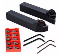 Tidevib Kit de tournage CNC avec porte-outils WTJNR2020K16 et WTJNL2020K16 et 10 inserts en carbure TNMG160408 pour pièces en acier, acier inoxydable, fonte