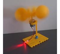 Tidevib Kit d'éolienne CC sans balais avec support et pales - Projets scientifiques - 24,5 mm de diamètre - 200 à 6000 tr/min