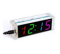 Tidevib Kit d'horloge numérique DIY avec affichage de la température, alarme LED à 4 chiffres, heure semaine, 51 MCU DS1302 apprentissage électronique, multicolore