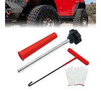 Tidevib Kit d'installation de valve pour réparation de pneus - Clé de démontage de noyau avec crochet en T, tige de poussée et tube de localisation - Ensemble de 4 pièces avec gants, jantes de 11,3 mm