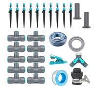 Tidevib Kit d'irrigation goutte à goutte avec système de connexion rapide, buses réglables, brumisation, ensemble d'arrosage de jardin, serre et cour (004)