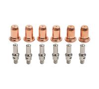 Tidevib Kit électrode et buse de coupe plasma, pointe de 11 mm, 12 pièces consommables de rechange pour PowerPlasma 50S/60S et PowerPro 205S/256S