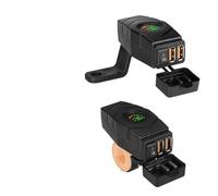 Tidevib LatoYard Chargeur rapide USB pour moto Interrupteur de guidon étanche 12 V 24 V Bleu