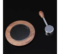 Tidevib Levier vapeur et doseur de rechange pour couvercle de trémie Breville 870 875 876 en acier inoxydable avec poignée en noyer, marron + batterie de cuisine argentée