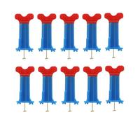 Tidevib Lot de 10 entretoises réutilisables avec vis intérieure, clips de positionnement rapide pour carrelage mural et sol, bleu et rouge