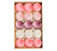 Tidevib Lot de 15 boules décoratives de Noël en velours pour sapin et fenêtre Rouge et doré 6 cm