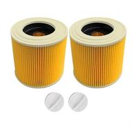 Tidevib Lot de 2 filtres plissés de rechange F9 pour Karcher WD 2500 M WD 3200 AF pour pièce 6.414-552.0, cartouche en plastique durable, jaune