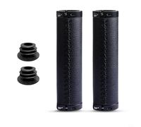 Tidevib Lot de 2 poignées de guidon de vélo rétro en cuir de vachette avec extrémités verrouillables en cuir synthétique et alliage, 138 x 22 mm pour barres droites standard de 22,2 mm, vélo de route