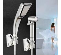 Tidevib Lot de 2 valves d'arrêt de douche en laiton avec interfaces standard à 4 points, compatible avec les pommeaux de douche et les accessoires de pulvérisation de toilettes, argent