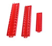 Tidevib Lot de 3 organiseurs de douilles avec 176 tailles, plateau en plastique ABS pour douilles d'entraînement 1/4", 3/8", 1/2", porte-outils de rangement rouge