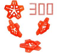 Tidevib Lot de 300 entretoises réutilisables 5 en 1 en plastique en forme de U avec marquages numériques pour joints de 1 mm à 3 mm