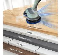 Tidevib Lot de 4 têtes de brosse de rechange et tampons à récurer, lavables en nylon et microfibre, nettoyage en profondeur pour sols S7000/S7001/S8001, compatible avec les piscines en bois dur