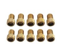 Tidevib Lot de 5/10 adaptateurs de valve de vélo DV SV pour pompe de voiture française vers Dunlop, adaptateur de gonflage de pneus en cuivre avec finition dorée