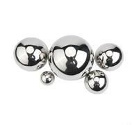 Tidevib Lot de 5 boules décoratives en acier inoxydable avec effet miroir résistant aux intempéries pour étang et cour