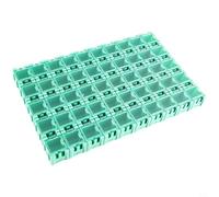 Tidevib Lot de 50 boîtes de rangement en plastique pour composants SMD, pour mini pièces électroniques, avec rebord élastique pour résistances, condensateurs, 25 x 30 x 20 mm, kit de bricolage, blanc