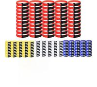 Tidevib Lot de 50 sangles de filet réglables en nylon et polyester - 20 x 360 mm - Pour tuyaux, fils, rideaux, jaune/noir pour rouge, blanc, bleu