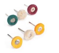 Tidevib Lot de 6 brosses de polissage type T avec tige de 3 mm pour perceuse rotative, manche en acier inoxydable, brosse de 25 mm de diamètre pour métal et pierre