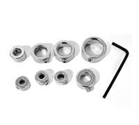 Tidevib Lot de 8 colliers d'arrêt de profondeur en acier carbone avec clé pour positionnement et contrôle de la profondeur 3 mm à 16 mm