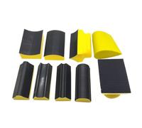 Tidevib Lot de 9 blocs de ponçage à la main, outils de ponçage profilés pour le polissage du bois, de la voiture et des meubles, kit de ponceuse en mousse de polyuréthane jaune et blanc