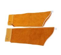 Tidevib Manchons de soudage en cuir de vachette résistants pour protéger la chaleur et les flammes, réglables avec poignets élastiques, longueur 55 cm