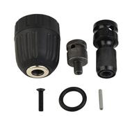 Tidevib Mandrin de perceuse sans clé clé électrique 0,8 à 10 mm avec montage UNF 3/8" et adaptateur à douille hexagonale 1/2" à 1/4"