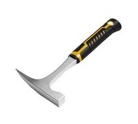 Tidevib Marteau géologique en acier 45 avec double tête plate et pointue pour travaux de roche, poignée antidérapante en caoutchouc pour l'exploration sur le terrain, l'exploitation minière et les