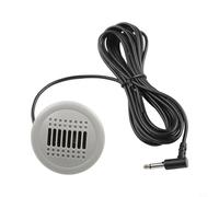 Tidevib Microphone de voiture 3,5 mm avec câble d'extension pour radio Android - Micro filaire de 3,5 mm avec câble de 300 cm, boîtier en ABS, gris