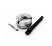 Tidevib Mini mandrin de tour avec filetage M12 x 1, perceuse manuelle à trois mâchoires et quatre mâchoires, fixation de travail en alliage de zinc, argent