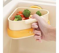 Tidevib Panier de vidange triangulaire à ventouse pour évier de cuisine, grille de drainage imperméable en PVC avec ventouse puissante, batterie de cuisine verte