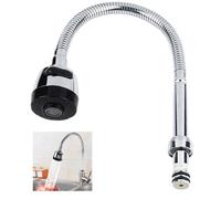 Tidevib Pour robinet d'évier de cuisine en acier inoxydable avec rotation à 360° et bec flexible, pour buse double action débit aéré ou jet de pulvérisation