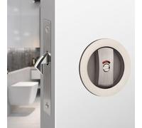 Tidevib Pour serrure de porte coulissante ronde de salle de bain avec indicateur rouge vert, crochet simple en alliage de zinc finition argent/noir/or