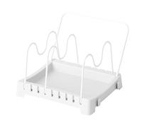 Tidevib Repose-cuillère et support de couvercle de casserole avec support antidérapant amovible, grand design rainuré pour ustensiles de cuisine et couvercles de poêles, blanc ou gris