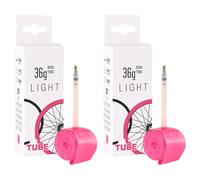 Tidevib Road For Bike Lot de 2 chambres à air 700 x 18-32C pour valve Presta 45/65/85 mm, matériau TPU ultra léger, buse renforcée, résistante aux perforations