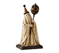 Tidevib Statuette de citrouille lumineuse en résine pour Halloween - Décoration d'Halloween pour table de cheminée - Thème de ferme effrayant