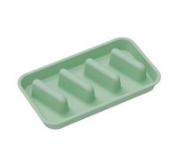 Tidevib Support à tacos en silicone avec 3 compartiments, 28,5 x 16,5 cm, assiette à tacos pour fête de famille, pique-nique et rassemblement, blanc/bleu/vert